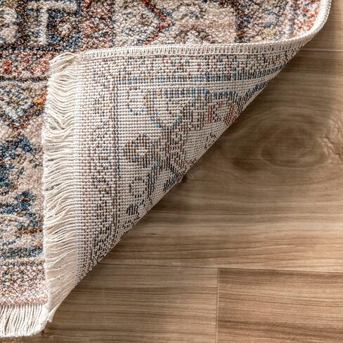 nuLOOM Vintage Harriet Medallion Fringe Area Rug, 6' 7" x 9' 4", Light Brown in Saudi Arabia