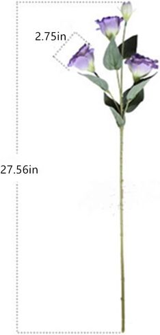 XZJMY 4 Branch 3 Heads Artificial Flowers Bouquet,Eustoma Lisianthus Flowers,Silk Flowers Flower Arrangement Accessories Faux Plastic Flower for DIY Wedding Party Home Decor(White) in Kuwait