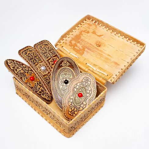 صندوق تخزين مجوهرات تذكار تذكار من Tourmania Decorative Trinket علب هدايا خشبية لحاء البتولا على شكل فراشة. in Kuwait