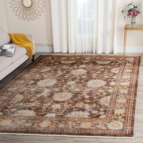 سجادة منطقة المجموعة الفارسية SAFAVIEH - 20.32 سم × 25.4 سم، بني ومتعدد، تصميم شرقي تقليدي متعثر، لا يتساقط ويسهل العناية به، مثالي للمناطق ذات الحركة العالية في غرفة المعيشة وغرفة النوم (VTP469D) in Saudi Arabia