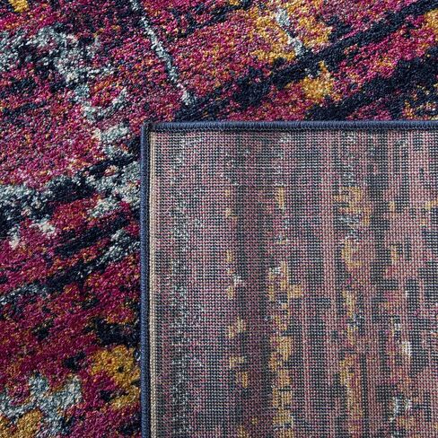 SAFAVIEH Evoke Collection 2'2" x 4' Blue / Fuchsia EVK275F Oriental Medallion Distressed Non-Shedding Living Room Bedroom Accent Rug in Saudi Arabia