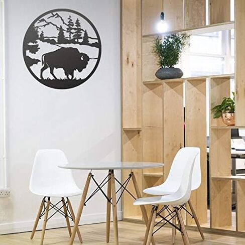 لافتة معدنية من أمريكان بيسون - لافتة بافالو - ديكور المدخل - ديكور مزرعة - لافتة مزرعة - علامة مخيم بايسون - لوحة حائط - علامة أمريكية أصلية - هدية للأم - هدية شخصية - علامة اسم العائلة in Kuwait