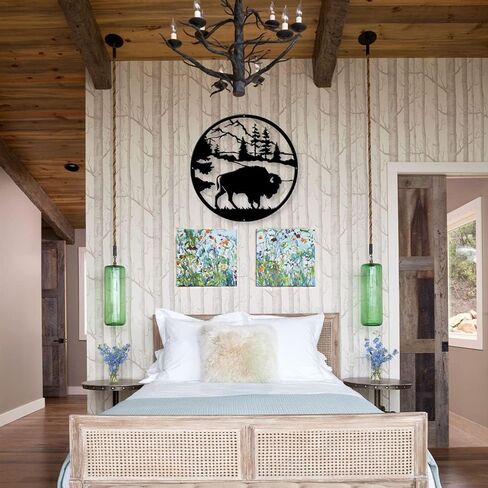 لافتة معدنية من أمريكان بيسون - لافتة بافالو - ديكور المدخل - ديكور مزرعة - لافتة مزرعة - علامة مخيم بايسون - لوحة حائط - علامة أمريكية أصلية - هدية للأم - هدية شخصية - علامة اسم العائلة in Kuwait