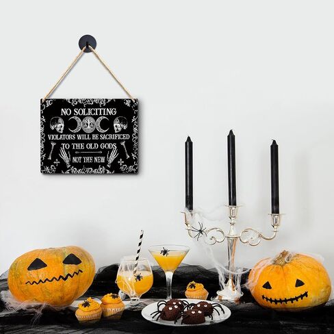 Wall Pediments No Soliciting Sign for House Home,No Soliciting Welcome Sign for Front Door,Witchy Wall Decor,Gothic Wall Decor,10x8 Inches in Kuwait