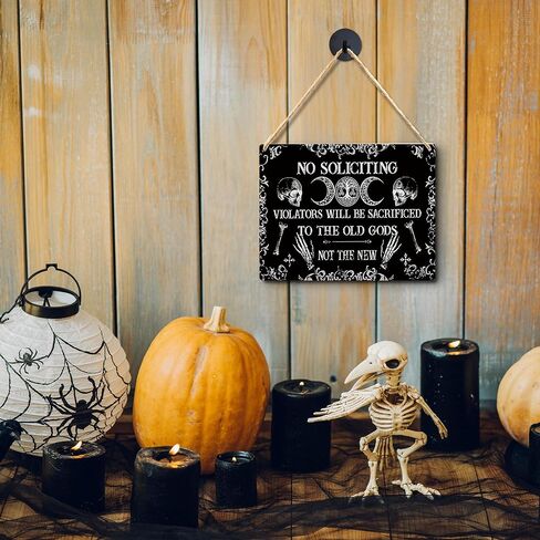 Wall Pediments No Soliciting Sign for House Home,No Soliciting Welcome Sign for Front Door,Witchy Wall Decor,Gothic Wall Decor,10x8 Inches in Kuwait