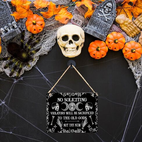 Wall Pediments No Soliciting Sign for House Home,No Soliciting Welcome Sign for Front Door,Witchy Wall Decor,Gothic Wall Decor,10x8 Inches in Kuwait