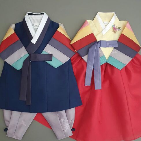 Korean Baby Girl Hanbok for 100days~15y/o Ivory Pink Floral Brooch Included Girl Kids Hanbok in Saudi Arabia