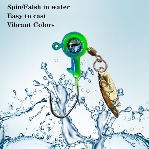 40 قطعة من رؤوس كرابي جيغ من بومبيت، خطافات راس لصيد الاسماك مع شفرة دوارة 1/8 اونصة لصيد سمك الكرابي باس in Kuwait