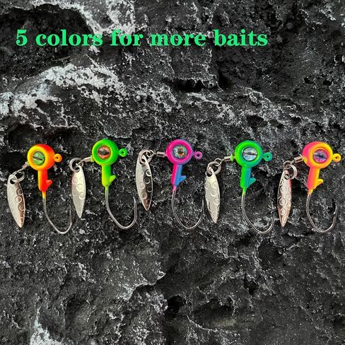 40 قطعة من رؤوس كرابي جيغ من بومبيت، خطافات راس لصيد الاسماك مع شفرة دوارة 1/8 اونصة لصيد سمك الكرابي باس in Kuwait