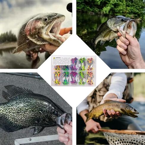 40 قطعة من رؤوس كرابي جيغ من بومبيت، خطافات راس لصيد الاسماك مع شفرة دوارة 1/8 اونصة لصيد سمك الكرابي باس in Kuwait