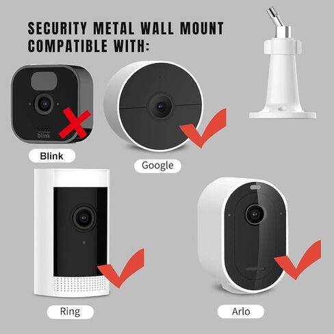 حامل يثبت على الحائط لكاميرا المراقبة ارلو برو، ارلو برو 2، ارلو الترا، ارلو برو 3، ارلو برو 4، ارلو برو 4، كاميرا ارلو اسنشيال سبوت، دعامة تثبيت امان قابلة للتعديل للاستخدام الداخلي والخارجي in Kuwait