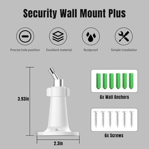 حامل يثبت على الحائط لكاميرا المراقبة ارلو برو، ارلو برو 2، ارلو الترا، ارلو برو 3، ارلو برو 4، ارلو برو 4، كاميرا ارلو اسنشيال سبوت، دعامة تثبيت امان قابلة للتعديل للاستخدام الداخلي والخارجي in Kuwait