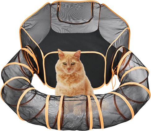 حاويات للقطط في الهواء الطلق من تيباتايرد للقطط الداخلية، مجموعة قفص لعب للقطط الخارجية، خيمة قابلة للطي مع نفق للقطط والقطط والجراء والارانب والحيوانات الصغيرة الاخرى in Kuwait