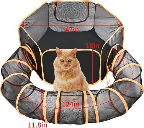 حاويات للقطط في الهواء الطلق من تيباتايرد للقطط الداخلية، مجموعة قفص لعب للقطط الخارجية، خيمة قابلة للطي مع نفق للقطط والقطط والجراء والارانب والحيوانات الصغيرة الاخرى in Kuwait