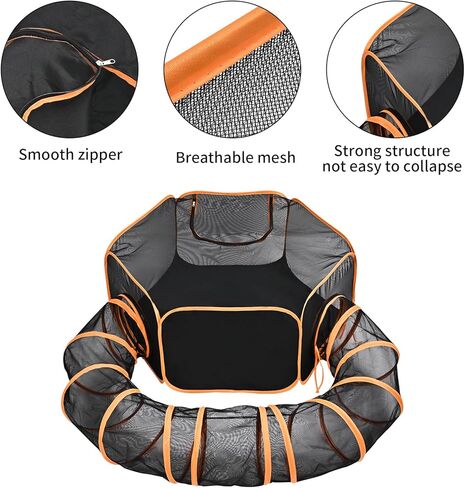 حاويات للقطط في الهواء الطلق من تيباتايرد للقطط الداخلية، مجموعة قفص لعب للقطط الخارجية، خيمة قابلة للطي مع نفق للقطط والقطط والجراء والارانب والحيوانات الصغيرة الاخرى in Kuwait