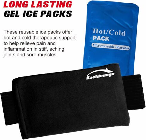 Backlounge Reusable Hot and Cold Therapy Gel ICE Wrap with Targeted Hot or Cold Therapy, for Back Pain Relief, Knee Pain Relief, Shoulder Pain Relief, Arm, Flexible & Mess-Free, One Size Fits All in Kuwait