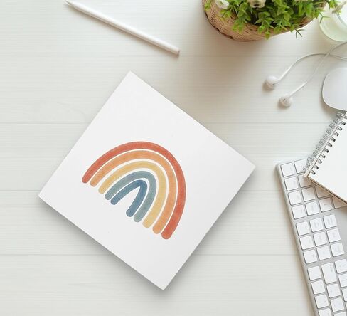 بوهو ديكور مكتب، بوهو قوس قزح الألوان المائية صندوق خشبي علامة ريفي مزرعة نمط الخشب كتلة اللوحة ديكور للمنزل البوهيمي الفتيات غرفة الأطفال الحضانة الفصول الدراسية جدار مكتب الجرف الديكور in Kuwait