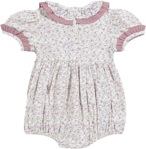 BABY HANNAH STORE مجموعة ملابس الخريف للفتيات حديثي الولادة: بدلة رومبير قطنية + عصابة رأس + جوارب - 3 قطع ملابس للفتيات الرضع in Kuwait