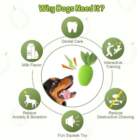 ألعاب الكلاب للمضغ العدواني، ألعاب مضغ للكلاب تصدر صريرًا غير قابلة للتدمير للكلاب الكبيرة والمتوسطة والصغيرة، لعبة مضغ تفاعلية للكلاب من المطاط الطبيعي متينة مع نكهة الحليب in Kuwait