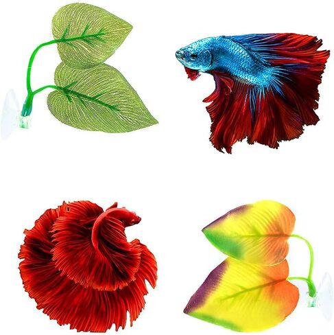 Aquazoo 7 PCS Aquarium Decor Variety Pack, Bi-Leaf Betta Hammock Silk for Hiding Bubbling Snuggling Spawning Resting Spot, Aquarium Lifelike Plants, Great Valued Premium Aquarium Decoration Set in Saudi Arabia