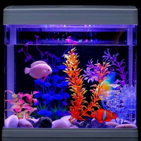 Aquazoo 7 PCS Aquarium Decor Variety Pack, Bi-Leaf Betta Hammock Silk for Hiding Bubbling Snuggling Spawning Resting Spot, Aquarium Lifelike Plants, Great Valued Premium Aquarium Decoration Set in Saudi Arabia