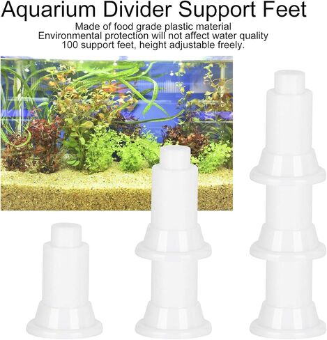 TOPINCN 100 Pcs Isolation Board Supporty Feet, Fish Isolation Board Supporty Feet, Support Feet for Aquarium Divider(Black) in Saudi Arabia