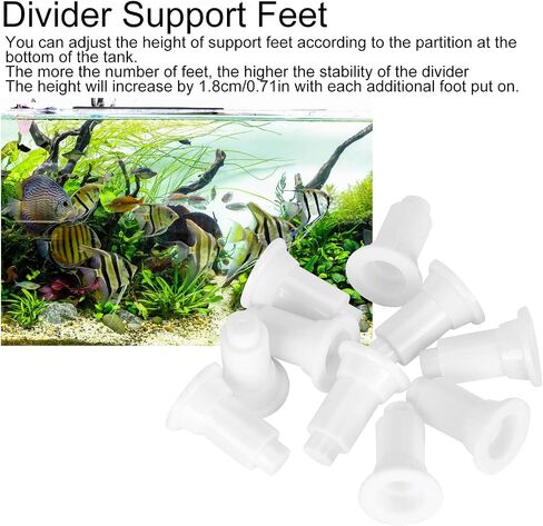 TOPINCN 100 Pcs Isolation Board Supporty Feet, Fish Isolation Board Supporty Feet, Support Feet for Aquarium Divider(Black) in Saudi Arabia