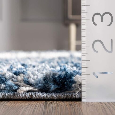 سجادة منطقة NuLOOM Transitional Regina Shag، مستديرة، 20.32 سم، أزرق in Saudi Arabia