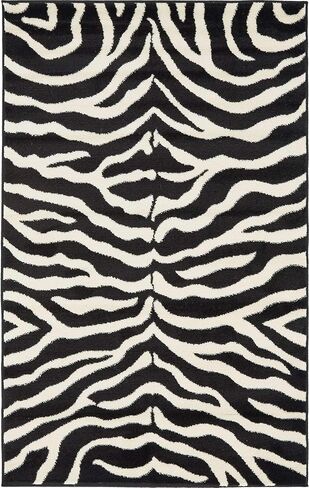 Unique Loom Wildlife Collection Area Rug - Okapi (3' 3" x 5' 3" Rectangle Black/Cream) in Saudi Arabia