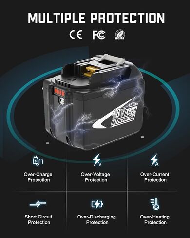 GERIT BATT BL1890B 12000mAh 18V Replacement for Makita 18V Battery Compatible with Makita 18 Volt BL1860B BL1860 BL1850 BL1840 BL1840B BL1830 BL1830B BL1815 BL1815B LXT400 in Kuwait