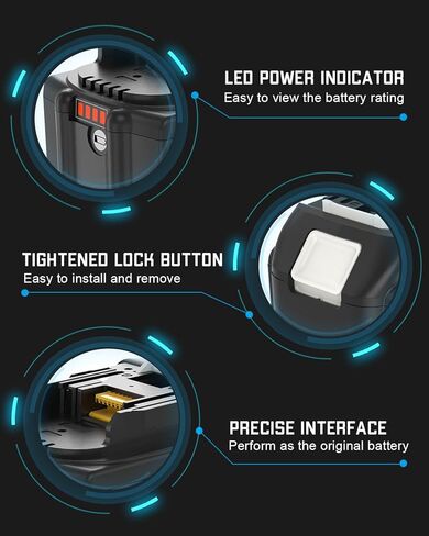 GERIT BATT BL1890B 12000mAh 18V Replacement for Makita 18V Battery Compatible with Makita 18 Volt BL1860B BL1860 BL1850 BL1840 BL1840B BL1830 BL1830B BL1815 BL1815B LXT400 in Kuwait