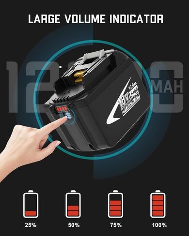 GERIT BATT BL1890B 12000mAh 18V Replacement for Makita 18V Battery Compatible with Makita 18 Volt BL1860B BL1860 BL1850 BL1840 BL1840B BL1830 BL1830B BL1815 BL1815B LXT400 in Kuwait