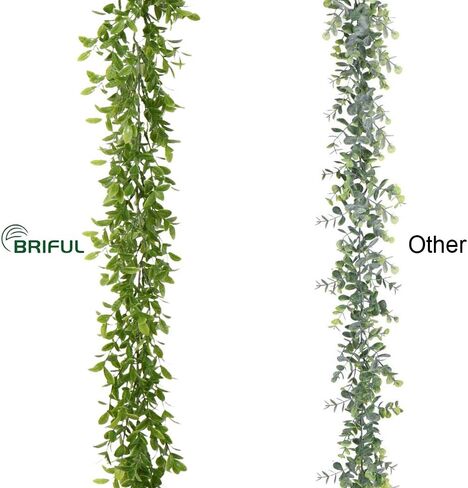 N/D نبات إكليل الأوكالبتوس الصناعي، الكرمة الاصطناعية المعلقة بأوراق الأوكالبتوس الخضراء لخلفية الزفاف وقوس رف ديكور الحائط المحمي من الأشعة فوق البنفسجية في الأماكن المغلقة والخارجية (أخضر #1) in Kuwait