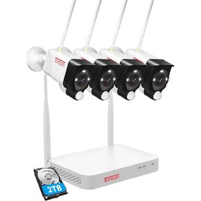 [2K&2 Way Audio & Dual WiFi] نظام كاميرا أمان Tonton لاسلكي، 10CH 4K NVR مع محرك أقراص ثابتة سعة 1 تيرابايت، 6 قطع كاميرات خارجية بدقة 3 ميجابكسل مع مستشعر PIR، ضوء كاشف، يعمل بتيار مستمر 12 فولت، التوصيل والتشغيل، دعم Alexa in Kuwait
