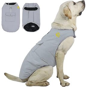 DoggieKit Dog Cold Weather Coats,Cozy British Style Plaid Dog Pet Vest Winter Coat, Waterproof Windproof Warm Jacket Dog Apparel for Smell Medium Large Dogs Cats (XXX-Large, Blue)