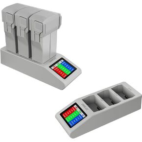 موزع شحن بيتري من سينبين لدرون دي جيه اي ميني 4 برو، شاحن بطارية ذكي ثنائي الاتجاه مع شاشة LCD لدي جيه اي ميني 4 برو/ميني 3 برو/ميني 3، يشحن حتى 3 بطاريات in Kuwait