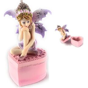 صندوق مجوهرات على شكل قلب من اينت ات نايس، تمثال خيالي قابل للتجميع مع قبعة بلوط منحوتة، 2.5 (طول) 2.25 (عرض) 4.25 انش (ارتفاع) in Kuwait