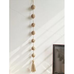 اي ال كيه برو اكليل كرات زخرفية من الجوت الريفي للتعليق على الحائط بنمط بوهو مع شرابات لتزيين المنزل وغرفة المعيشة الساحلية in Kuwait