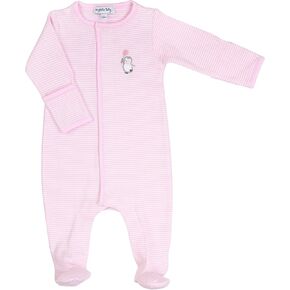 مجموعة بنطلونات Magnolia Baby Baby Girl Tiny Penguin Pink مطبوعة، مطرزة، بسحاب، ربطة قدم، بلاي سوت in Kuwait