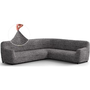 PAULATO BY GA.I.CO. Sectional Sofa Cover - Corner Couch Slipcover - Soft Printed Slipcovers - 1-Piece Form Fit Stretch Furniture Slipcover - Microfibra Print Collection - Vittoria Green (Corner Sofa)