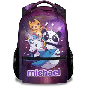 Homexzdiy Panda Backpack for Girls Boys, 16" White Backpacks for School, Cute Kawaii Pattern Large Capacity Bookbag for Kids Students