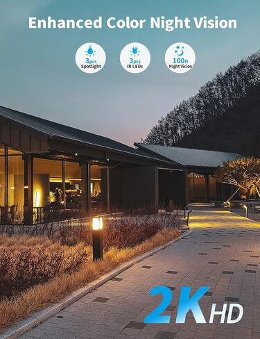 [2K&2 Way Audio & Dual WiFi] نظام كاميرا أمان Tonton لاسلكي، 10CH 4K NVR مع محرك أقراص ثابتة سعة 1 تيرابايت، 6 قطع كاميرات خارجية بدقة 3 ميجابكسل مع مستشعر PIR، ضوء كاشف، يعمل بتيار مستمر 12 فولت، التوصيل والتشغيل، دعم Alexa in Kuwait
