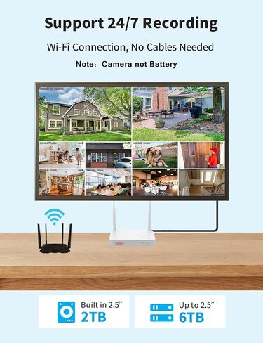 [2K&2 Way Audio & Dual WiFi] نظام كاميرا أمان Tonton لاسلكي، 10CH 4K NVR مع محرك أقراص ثابتة سعة 1 تيرابايت، 6 قطع كاميرات خارجية بدقة 3 ميجابكسل مع مستشعر PIR، ضوء كاشف، يعمل بتيار مستمر 12 فولت، التوصيل والتشغيل، دعم Alexa in Kuwait