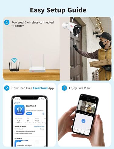 [2K&2 Way Audio & Dual WiFi] نظام كاميرا أمان Tonton لاسلكي، 10CH 4K NVR مع محرك أقراص ثابتة سعة 1 تيرابايت، 6 قطع كاميرات خارجية بدقة 3 ميجابكسل مع مستشعر PIR، ضوء كاشف، يعمل بتيار مستمر 12 فولت، التوصيل والتشغيل، دعم Alexa in Kuwait
