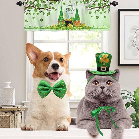 قطعتان من قبعة وياقة الكلب لعيد القديس باتريك، عصابة رأس شامروك، ربطة عنق على شكل جني سانت باتي الأيرلندي، إكسسوارات ملابس للقطط والكلاب in Kuwait