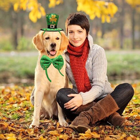 قطعتان من قبعة وياقة الكلب لعيد القديس باتريك، عصابة رأس شامروك، ربطة عنق على شكل جني سانت باتي الأيرلندي، إكسسوارات ملابس للقطط والكلاب in Kuwait