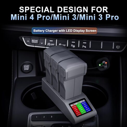 CENPIN Bettery Charging Hub for DJI Mini 4 Pro Drone, Intelligent Two-Way Battery Charger with LCD Display for DJI Mini 4 Pro/Mini 3 Pro/Mini 3, Charge up to 3 Batteries in Kuwait