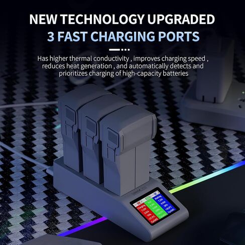 CENPIN Bettery Charging Hub for DJI Mini 4 Pro Drone, Intelligent Two-Way Battery Charger with LCD Display for DJI Mini 4 Pro/Mini 3 Pro/Mini 3, Charge up to 3 Batteries in Kuwait