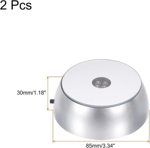 MECCANIXITY Crystal LED Displays Base Stand Holder 85x70x30mm Powered by 3 AA Batteries White Light for Glass Crystal Artwork Decoration Pack of 2 in Saudi Arabia