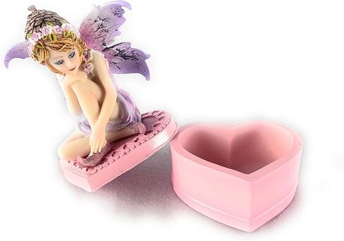 صندوق مجوهرات على شكل قلب من اينت ات نايس، تمثال خيالي قابل للتجميع مع قبعة بلوط منحوتة، 2.5 (طول) 2.25 (عرض) 4.25 انش (ارتفاع) in Kuwait